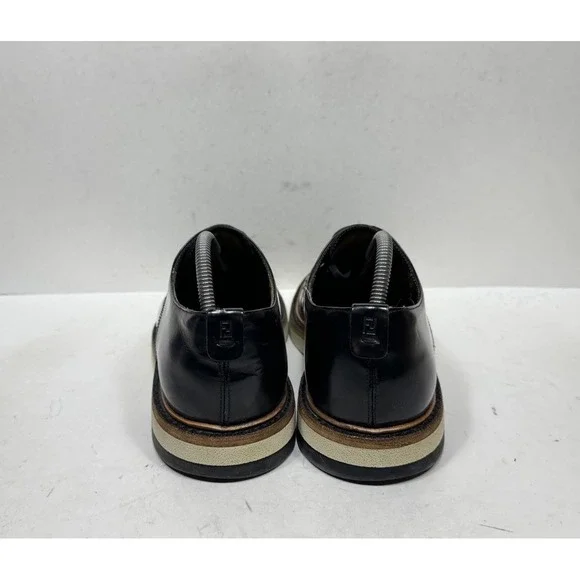 Fendi Roma Black Leather Lace Derby Dress Shoes Men's Size 9 US / 8 UK